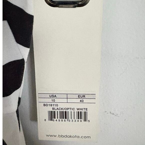 BB Dakota Zamora Black and White Striped Dress Women’s Size 10 Office - Picture 9 of 11